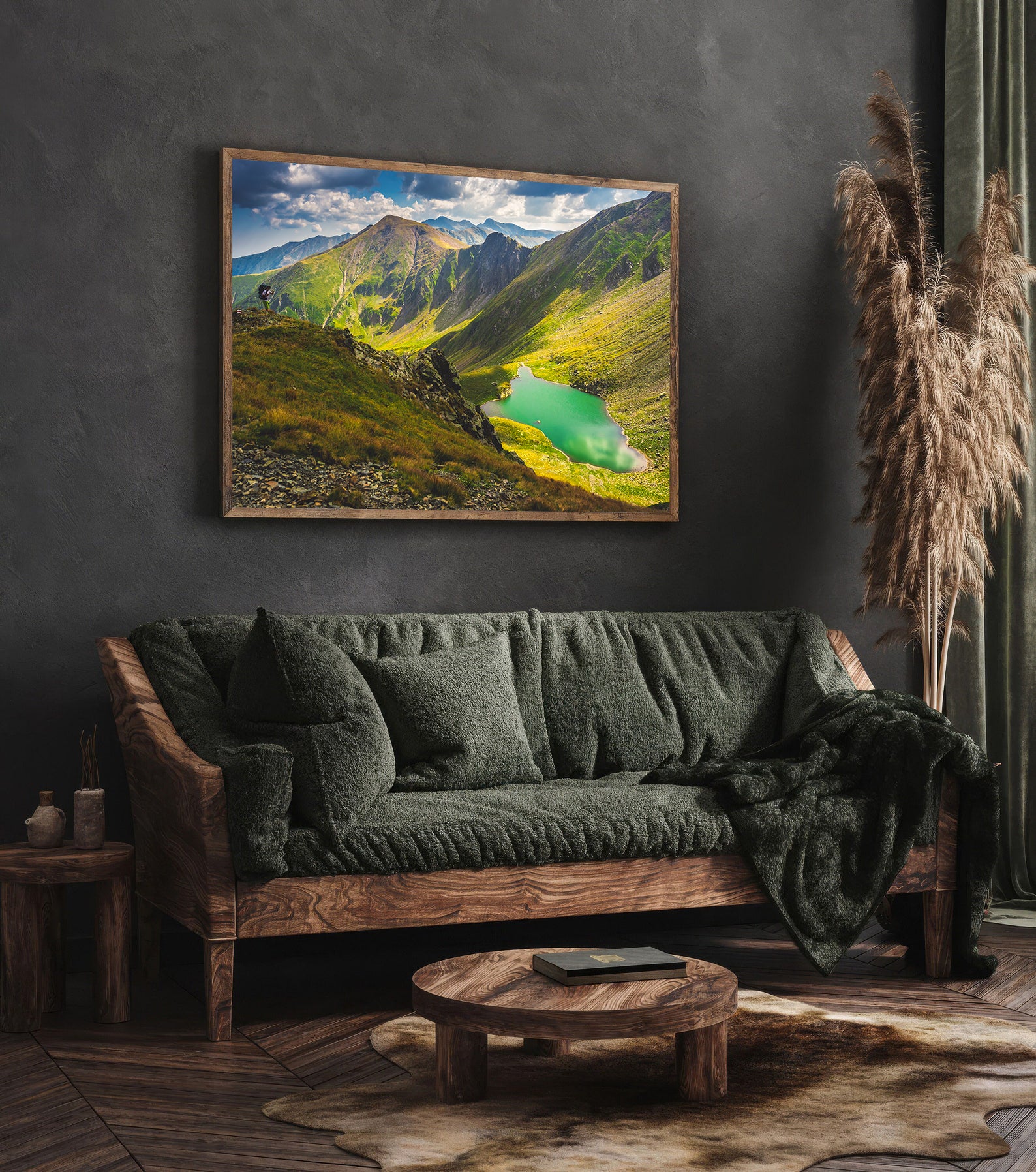 Peinture sur toile - Paysage avec forêt et montagnes