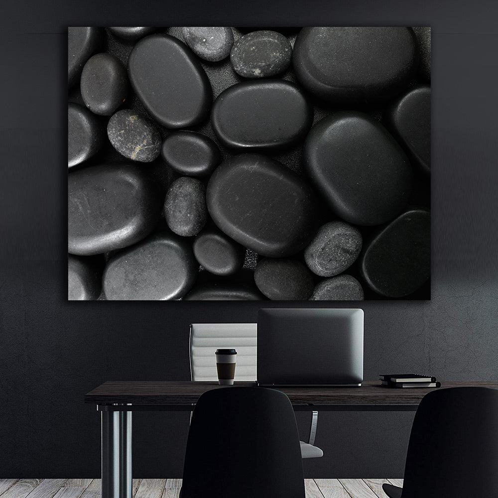 Peinture sur toile - Pierres noires