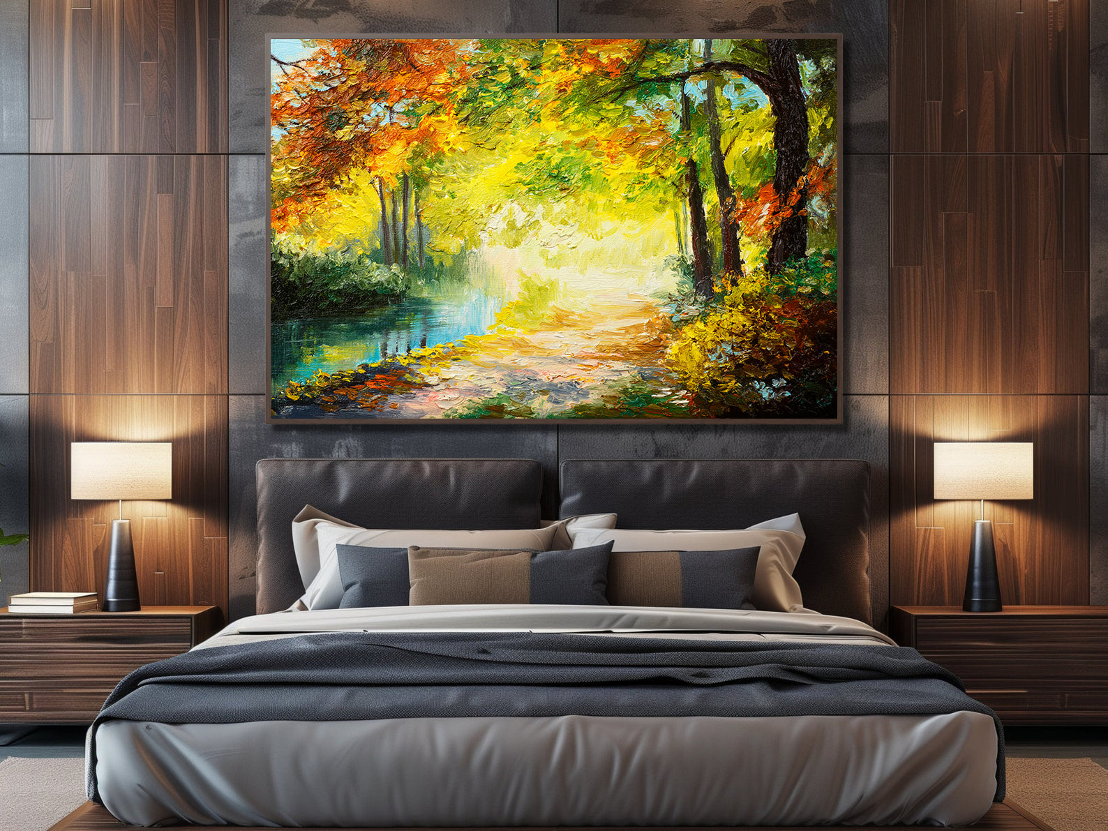 Peinture sur toile - Paysage forestier