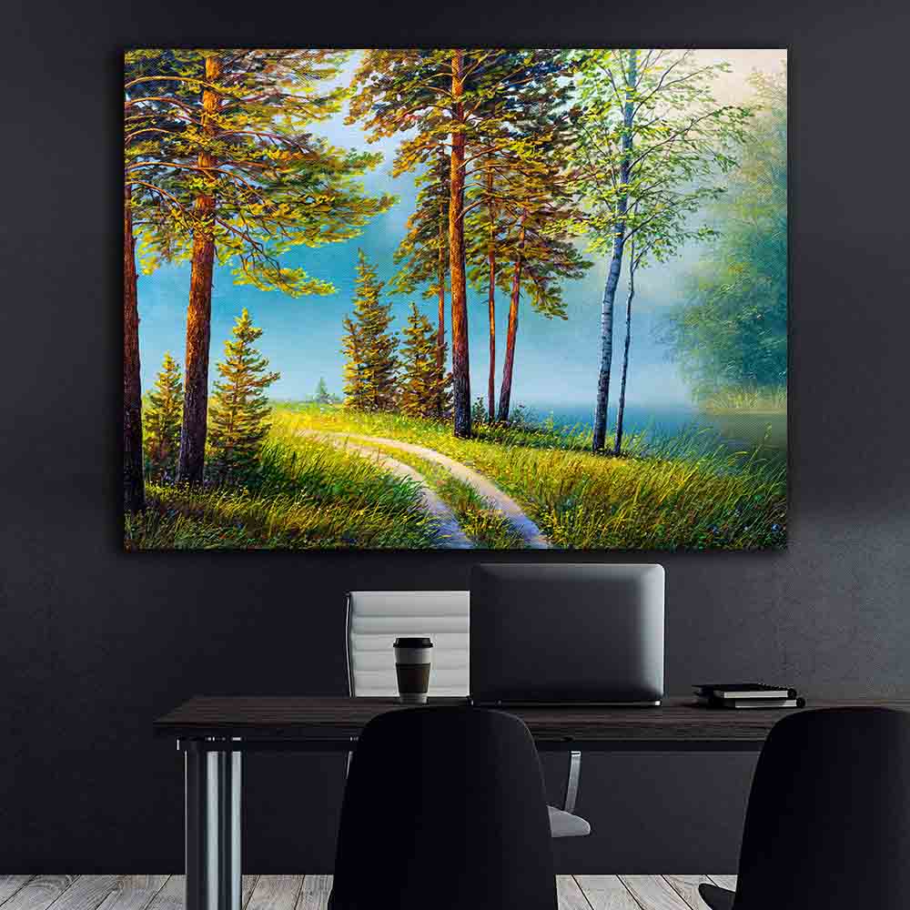 Peinture sur toile - Paysage d'été en forêt