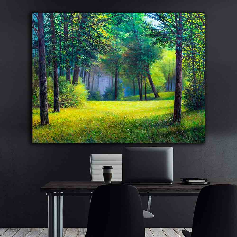 Peinture sur toile - Forêt d'été