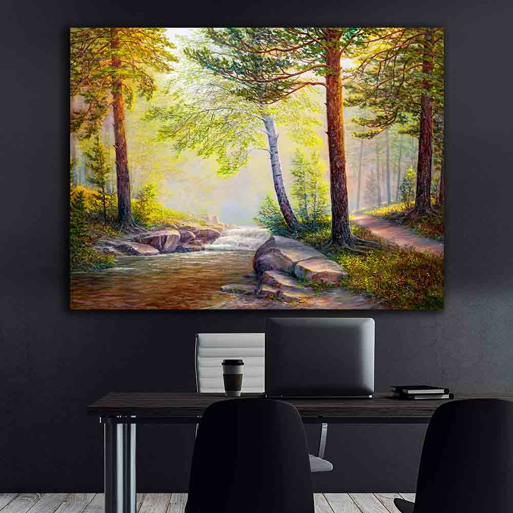 Peinture sur toile - Forêt d'été