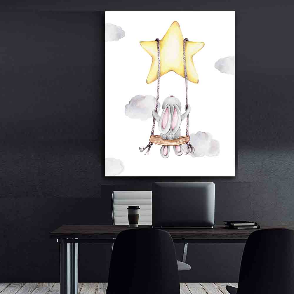 Tablou Canvas - Iepuras pe leagan
