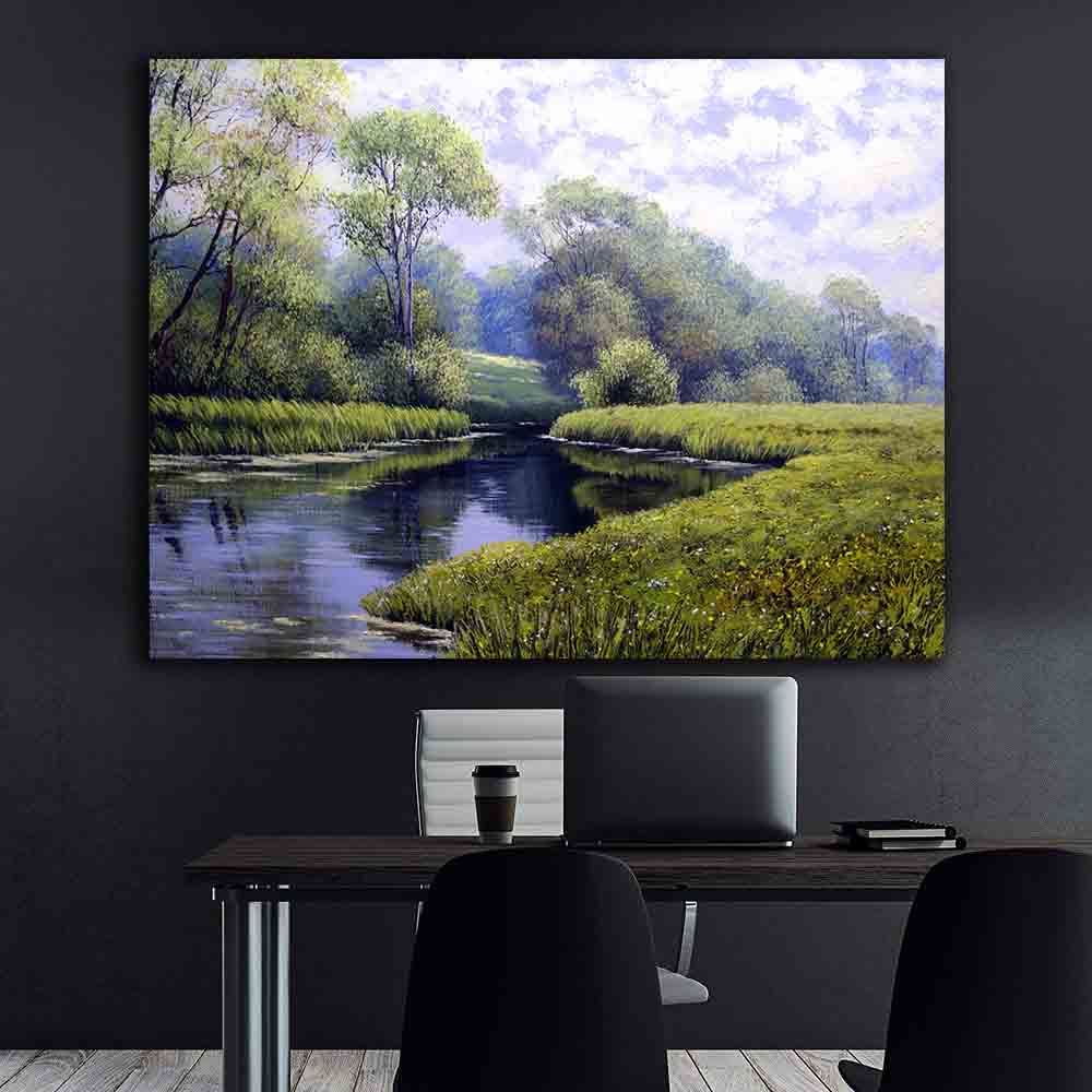Peinture sur toile - Forêt d'été