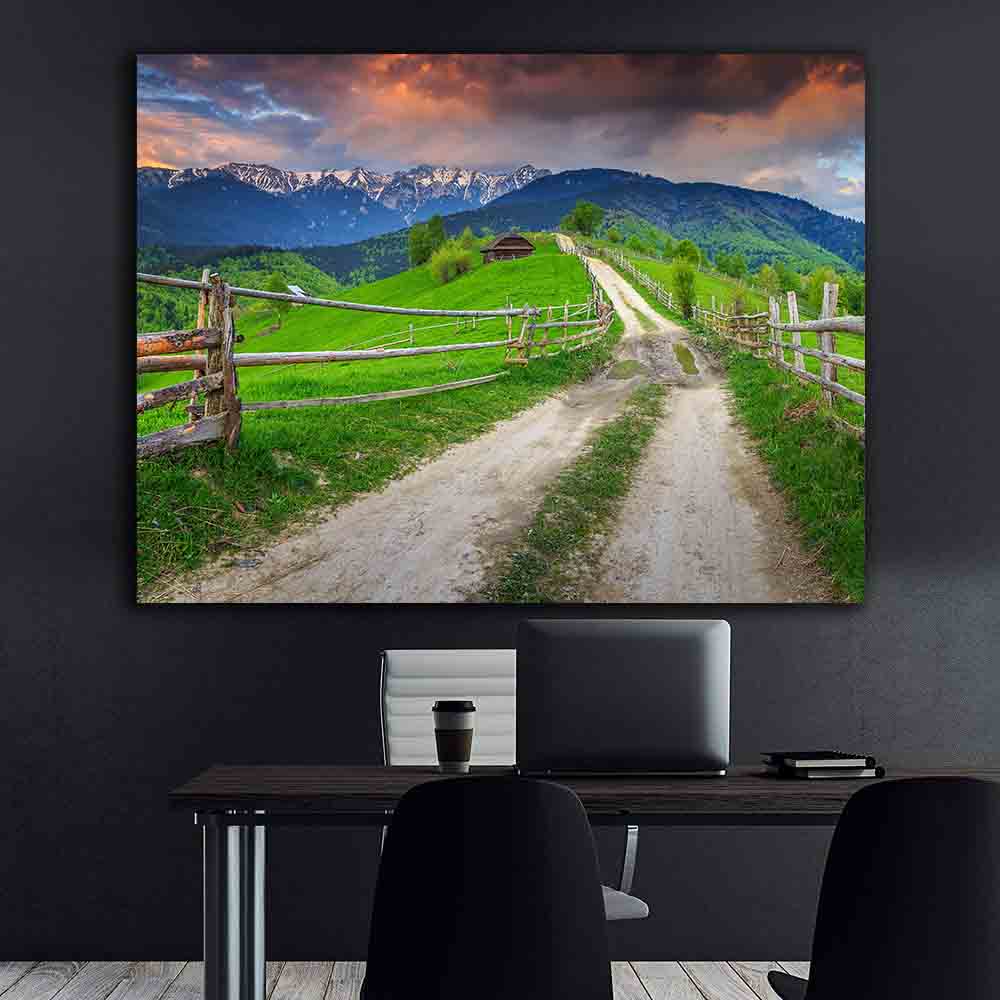 Peinture sur toile - Paysage alpin d'été