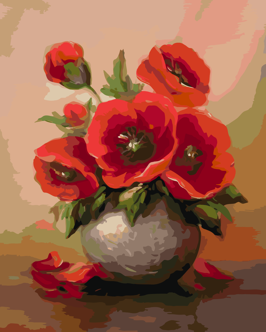Malen nach Zahlen - Blumen in einer Vase 4153