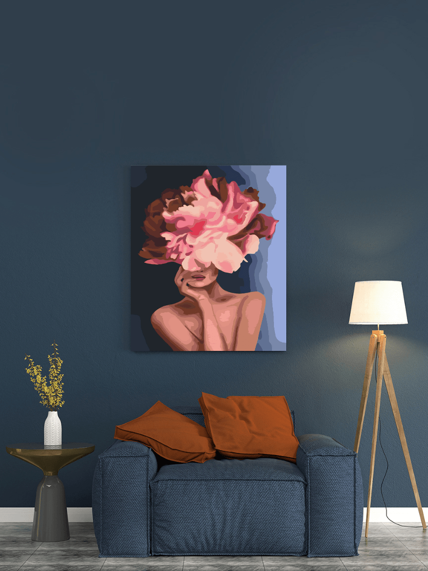 a painting of a woman with a flower in her hair