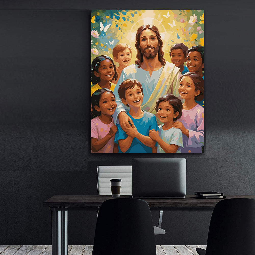 Set Pictură pe numere – Iisus Hristos Și Copiii 6373