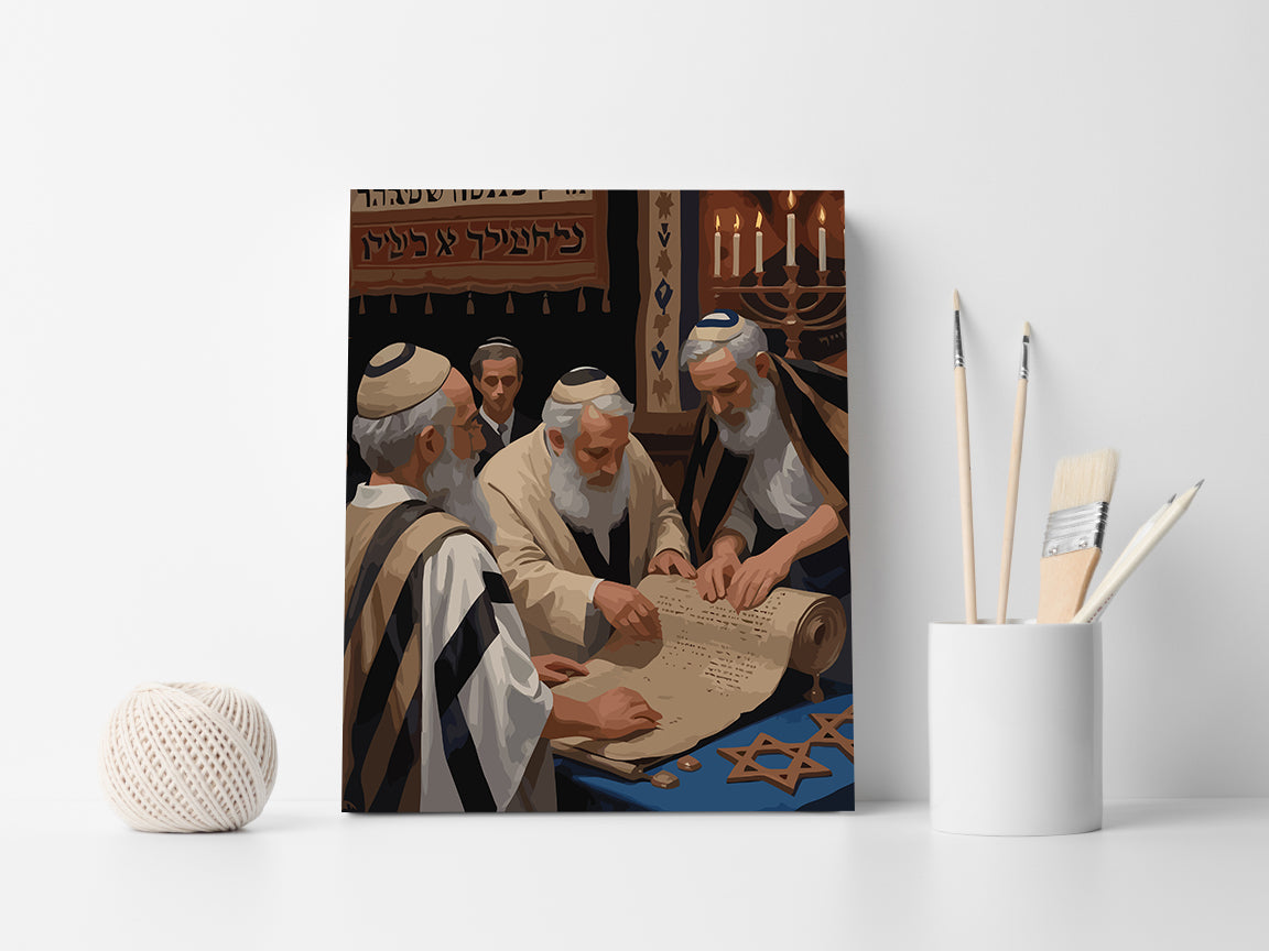 Set Pictură pe numere – Studiul Torei La Sinagogă 6339