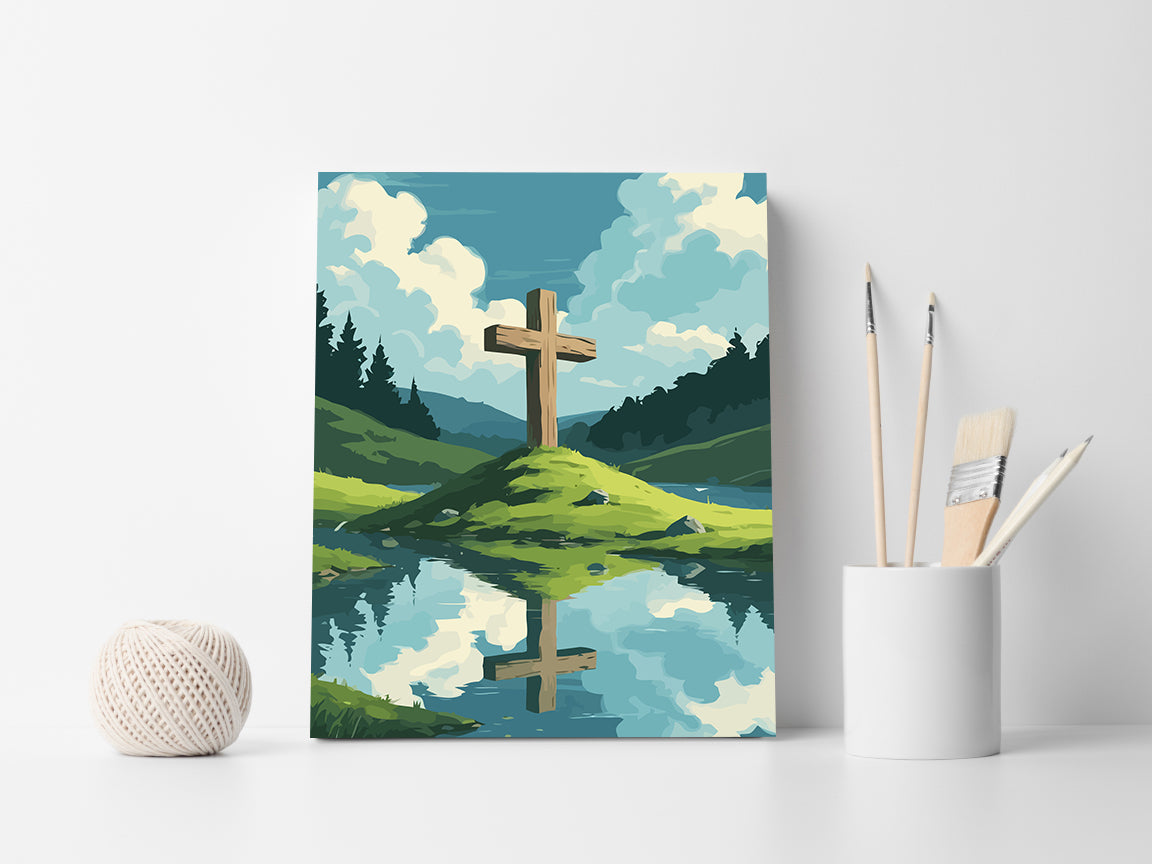 Set Pictură pe numere – Cruce Pe Vârful Dealului 6344