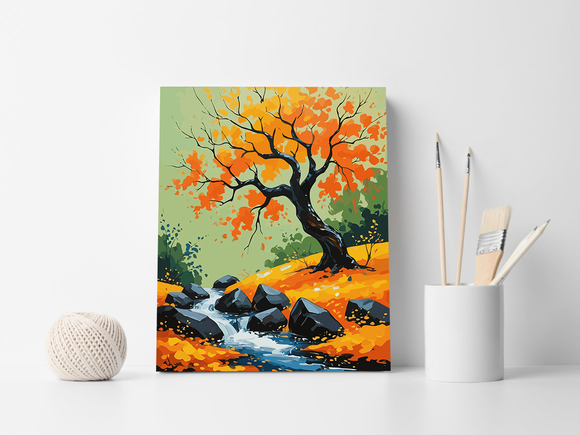 Set Pictură pe numere – Peisaj de Toamnă 6111