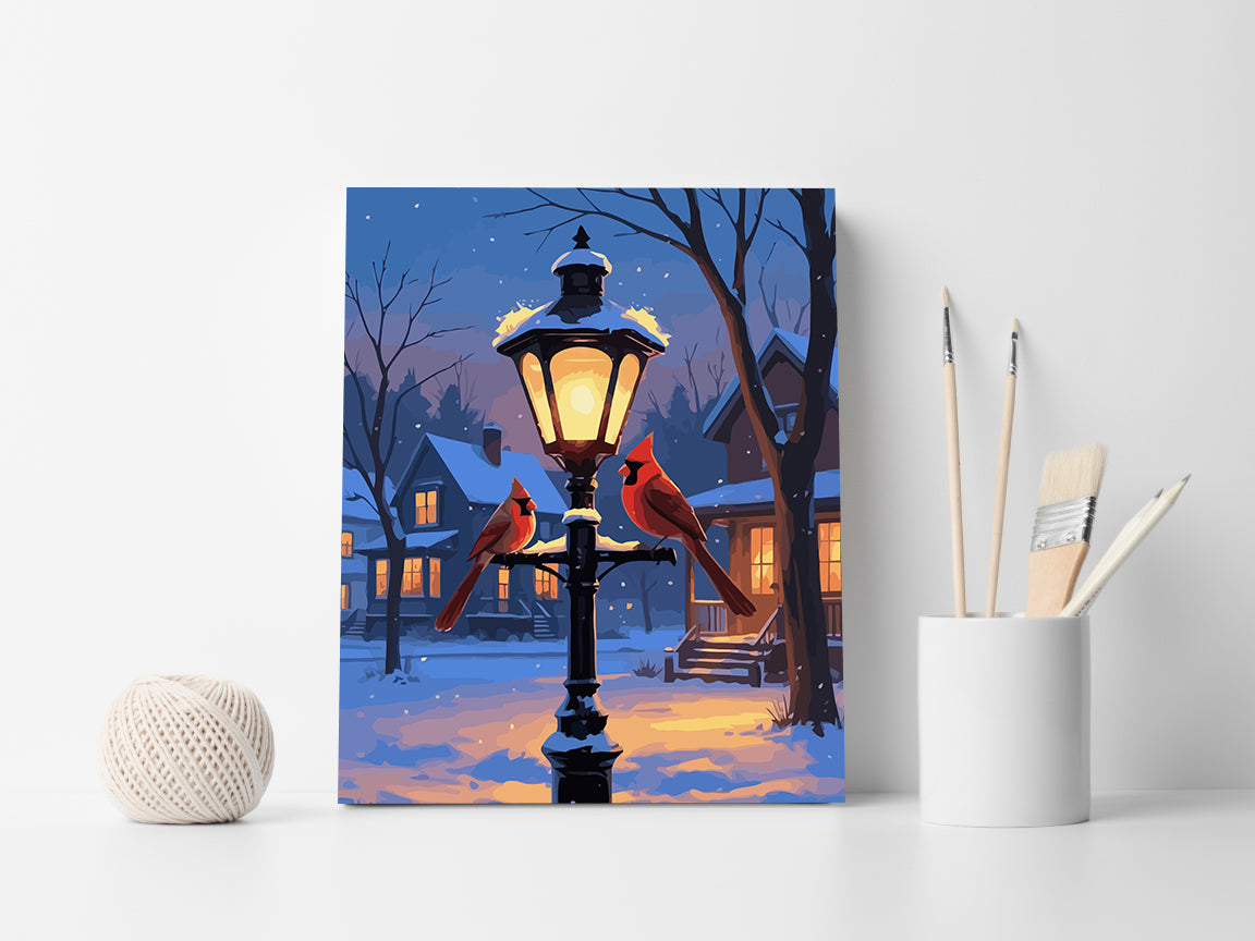 Set Pictură pe numere – Păsări Iarna 6196