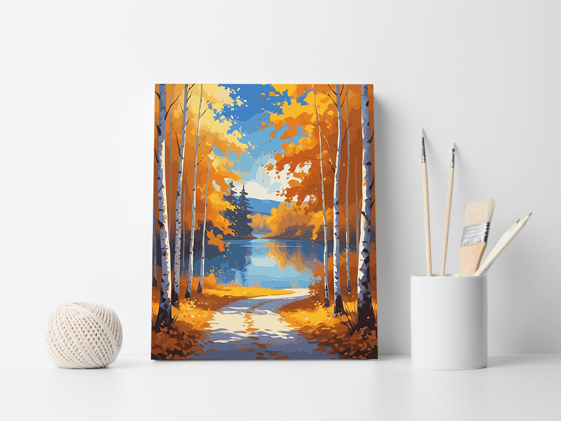 Set Pictură pe numere – Peisaj de Toamnă 6114