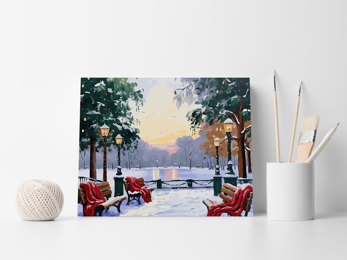 Set Pictură pe numere – Iarna În Orășel 6201